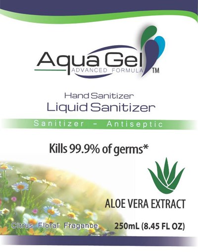 Aqua Gel Liquid Hand Sanitizer 250 mL (Aqua Gel Liquid Hand Sanitizer 250 mL Pdp)